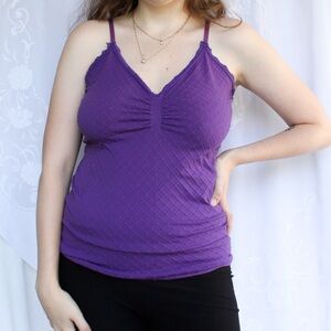 Vintage y2k Purple Textured Cinched Cami